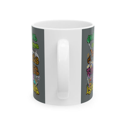 the bum's shit - White Mug (dark grey)