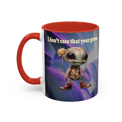 I don't care that your grey - Accent Mug (grey-pink wave)
