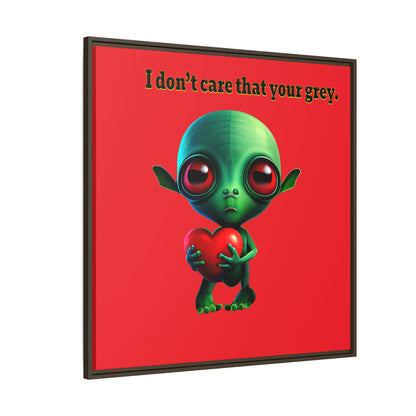 I don't care that your grey - framed canvas art (red)