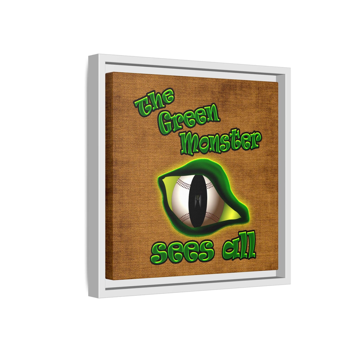green monster - framed canvas art (brown papyrus)