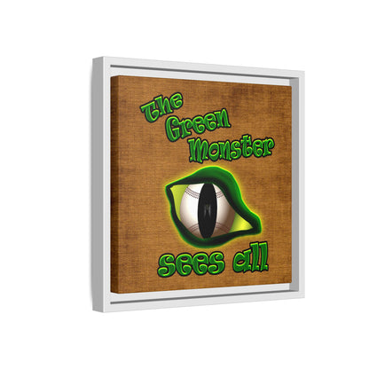 green monster - framed canvas art (brown papyrus)