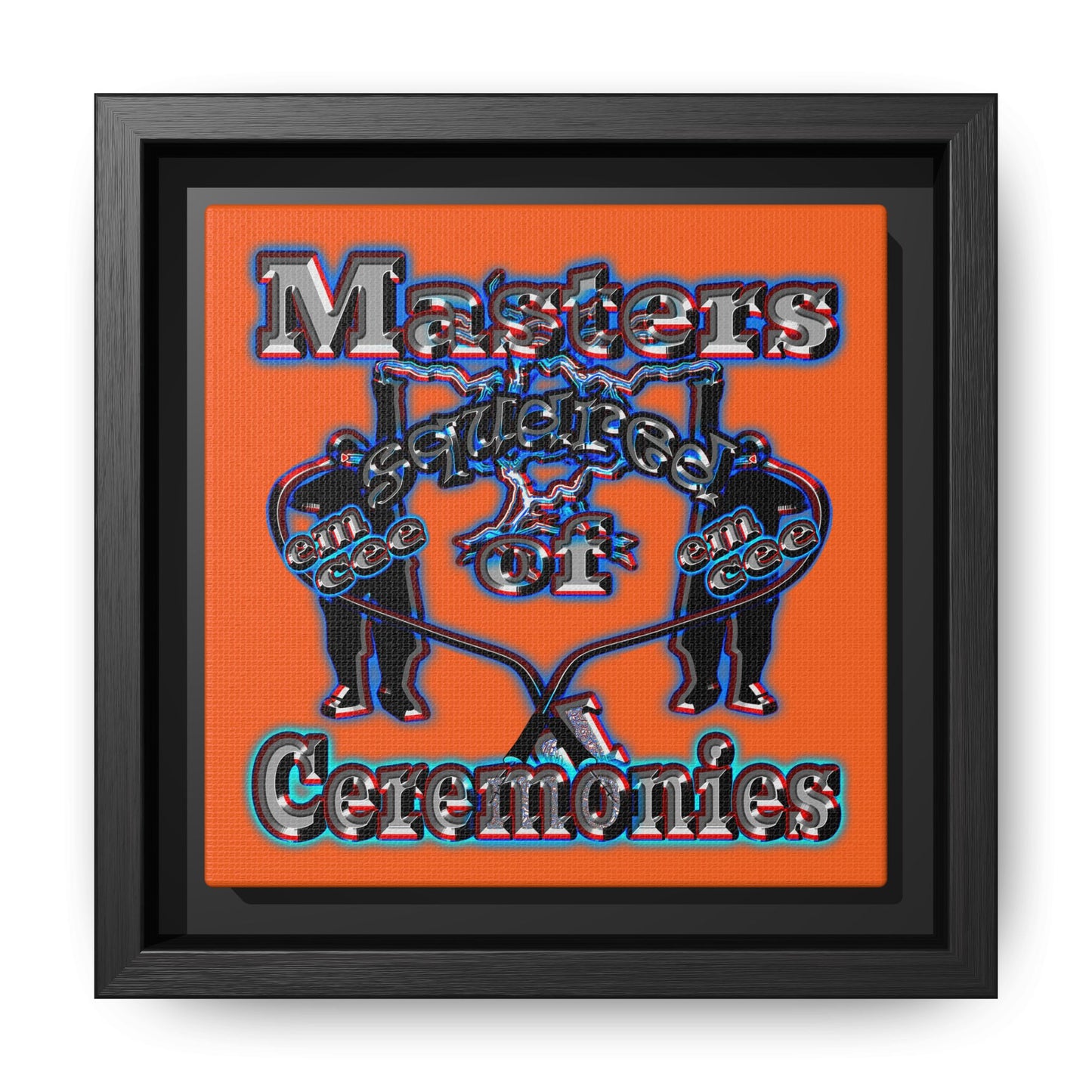 em cee squared - framed canvas art (orange)
