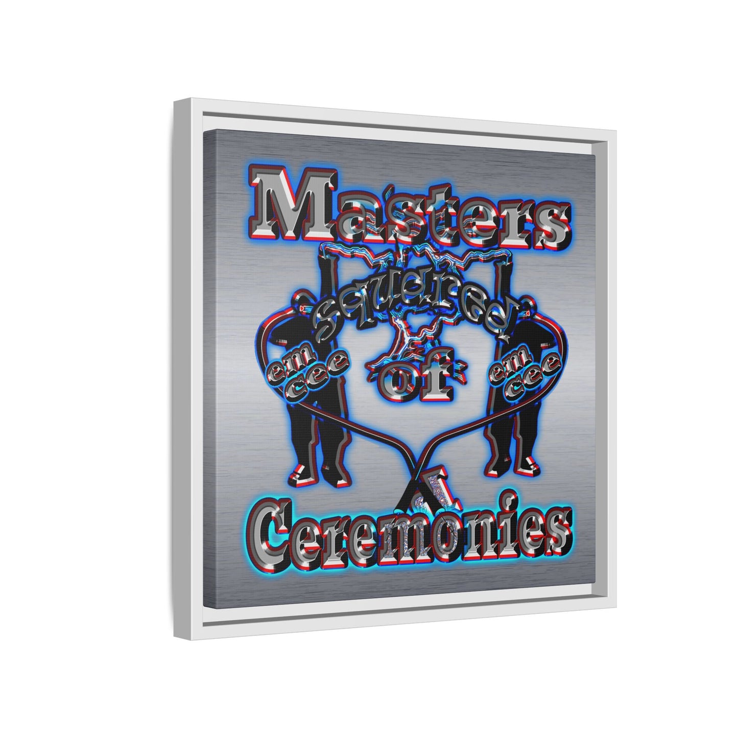 em cee squared - framed canvas art (brushed nickel)