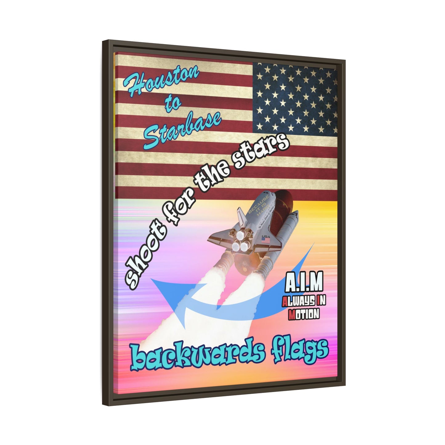 shoot for the stars - framed canvas art (color blur)