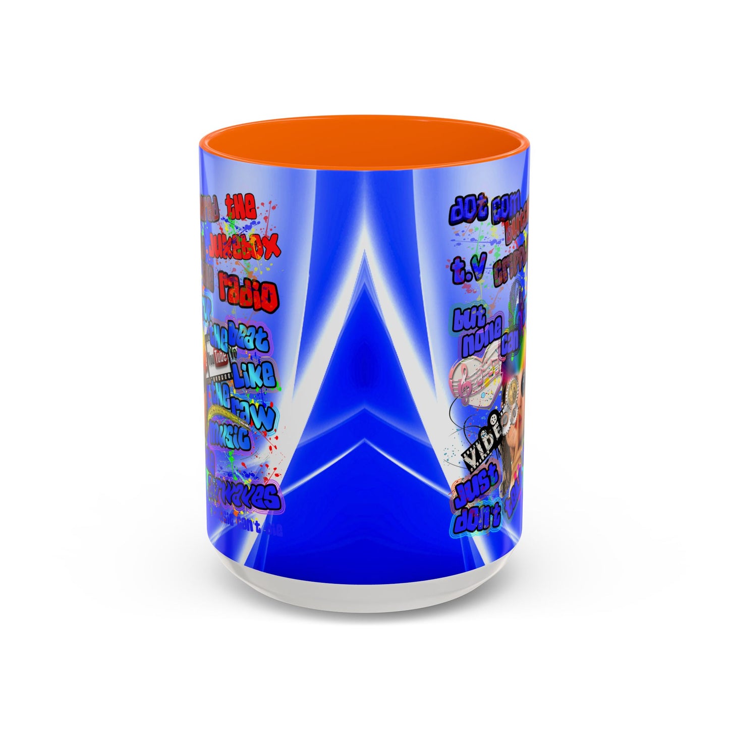 drop the beat - Accent Mug (blue-white wave)