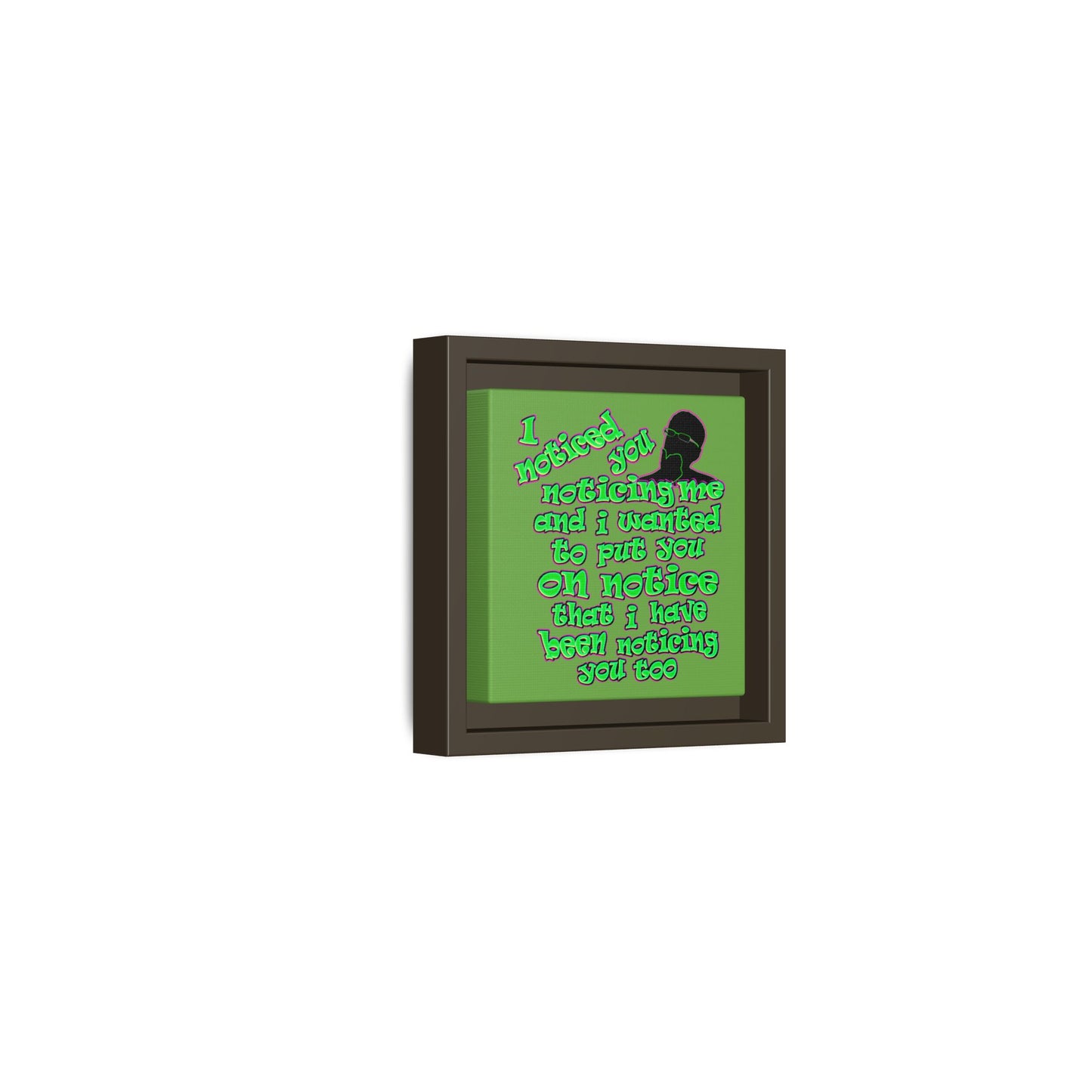 noticed you noticing - framed canvas art (green)