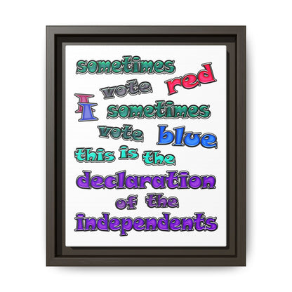 declaration of the independents - framed canvas art (white)