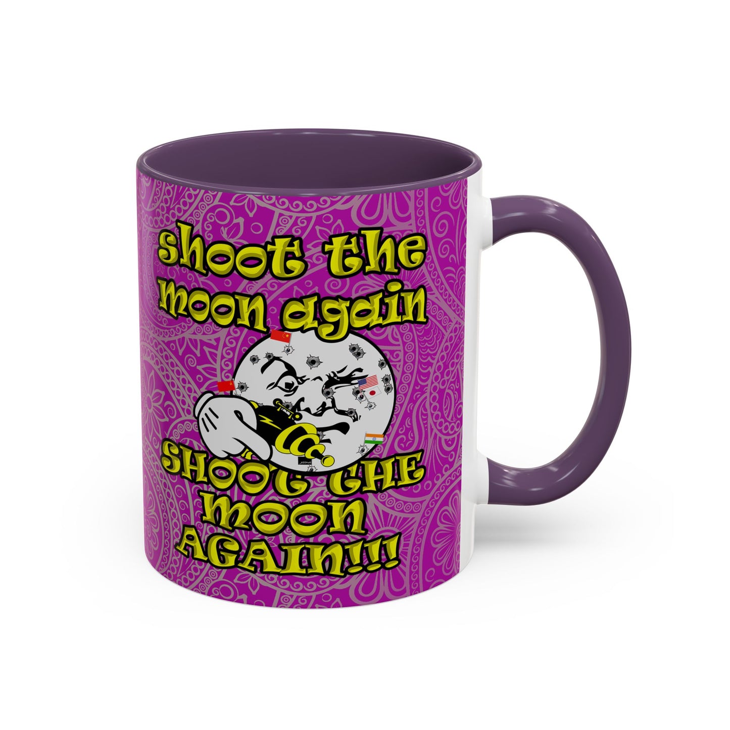 shoot the moon again - Accent Mug (pink swirl)
