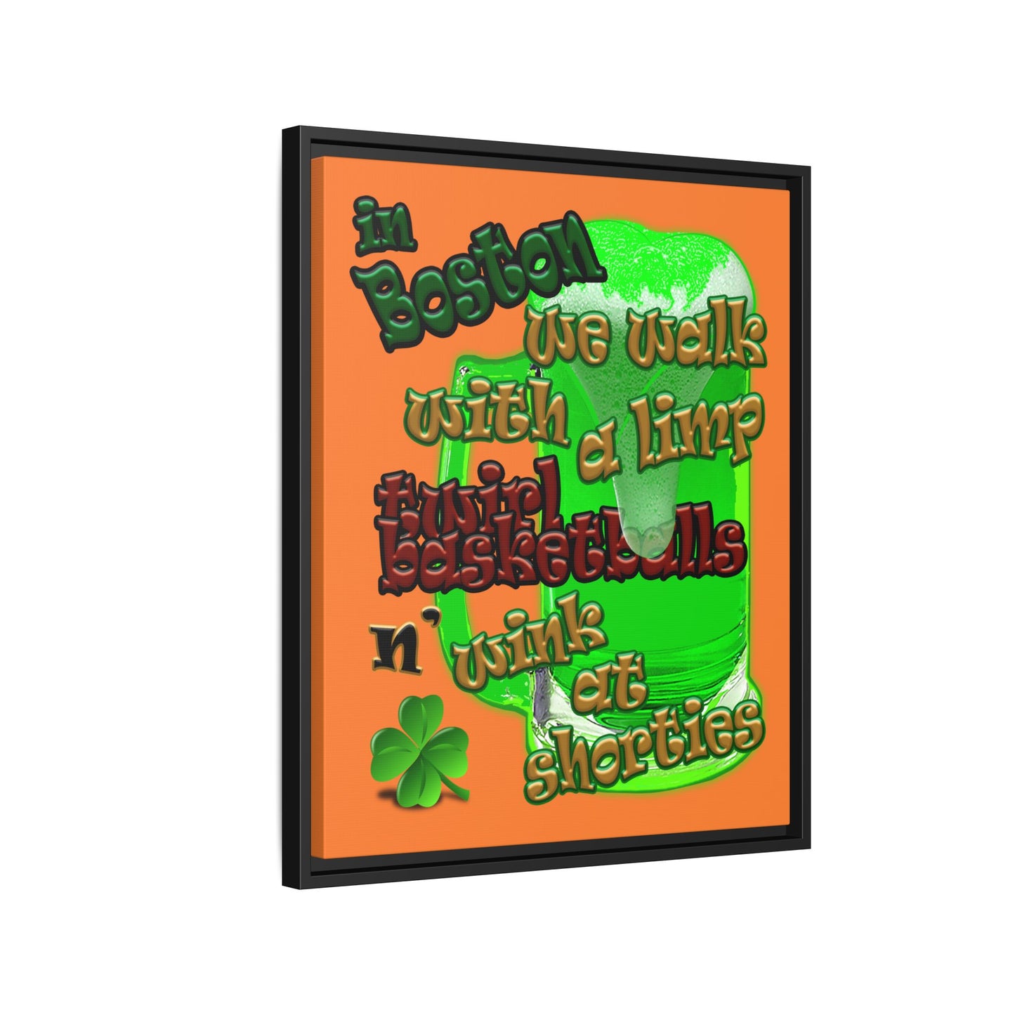 celtics logo - framed canvas art (crusta)