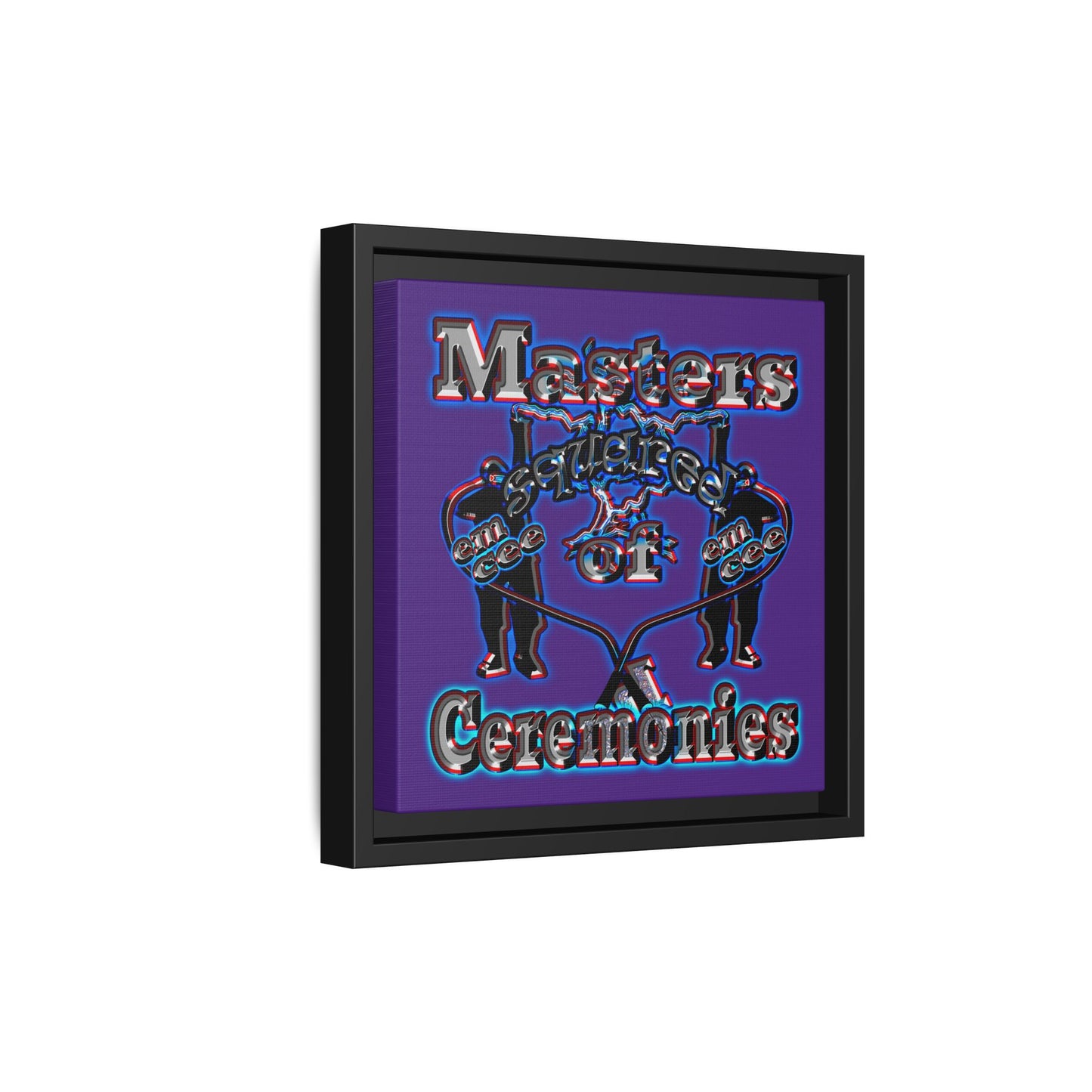 em cee squared - framed canvas art (purple)