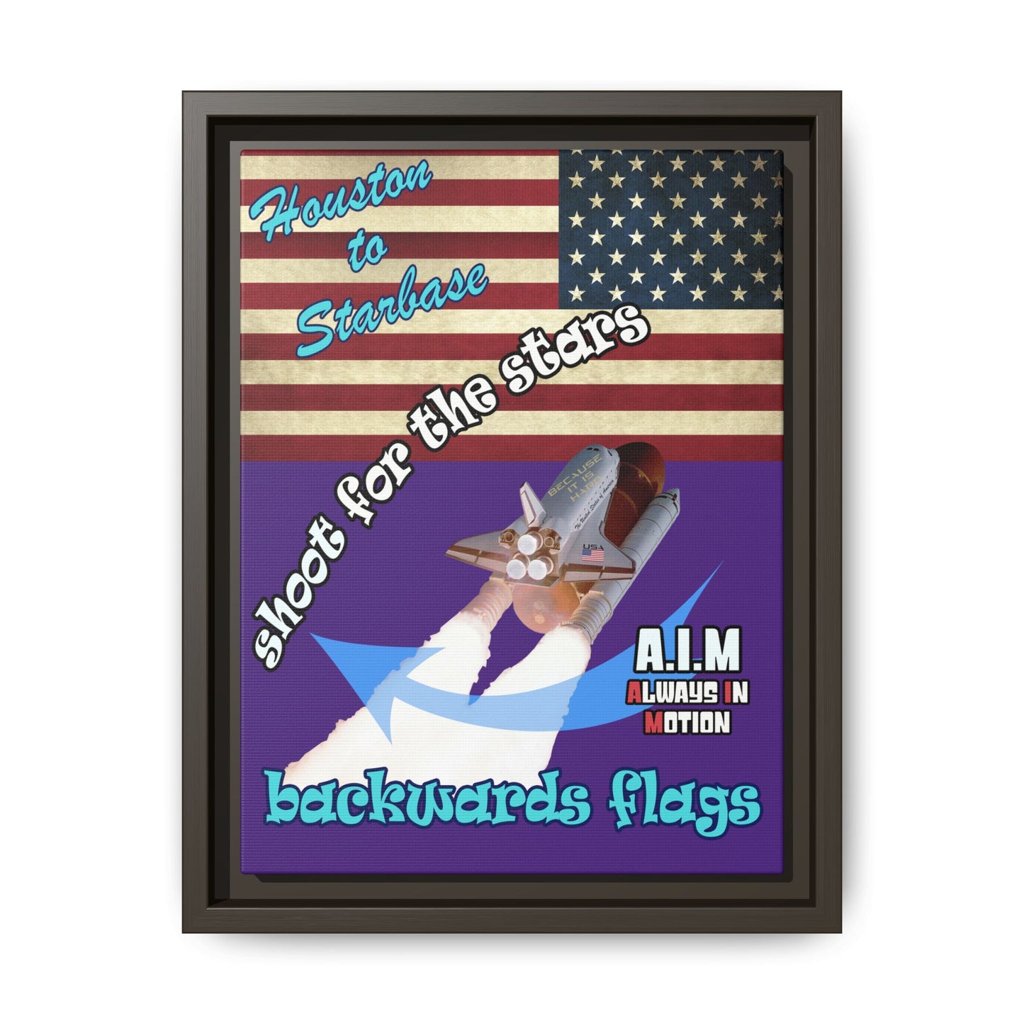 shoot for the stars - framed canvas art (purple)