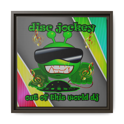 disc jockey - framed canvas art (rainbow split)