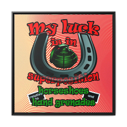 my luck - framed canvas art (yellow-orange wave)