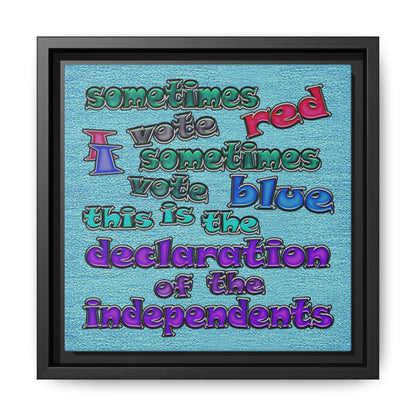 declaration of the independents - framed canvas art (faded blue)