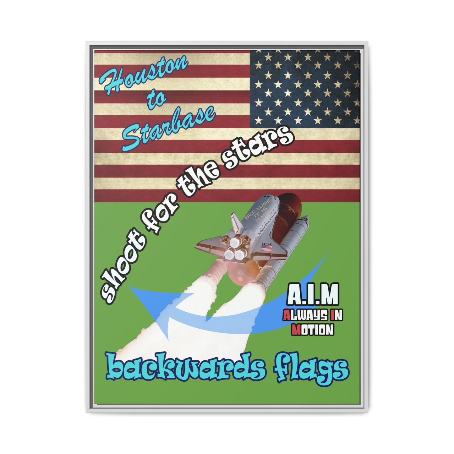 shoot for the stars - framed canvas art (green)