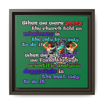 doggystyle - framed canvas art (dark green)