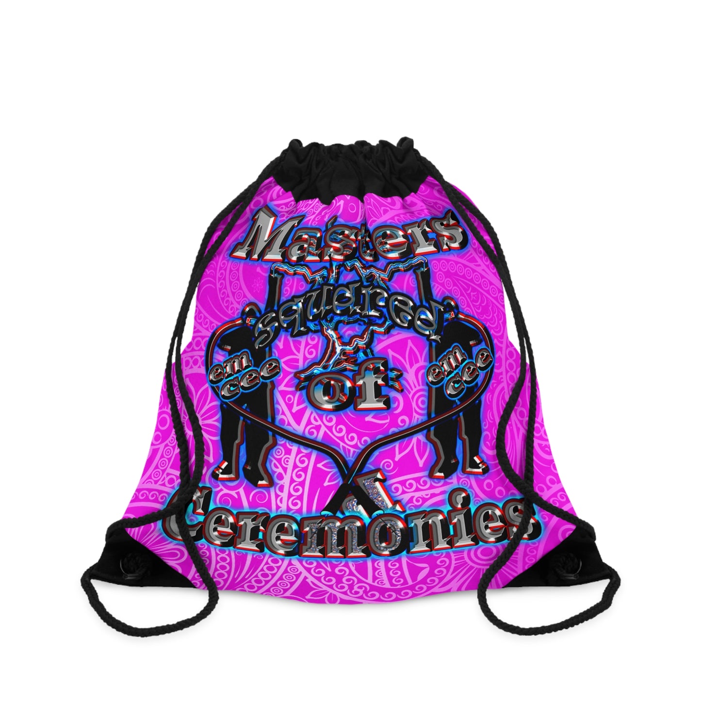 em cee squared - Drawstring Bag (pink swirl)