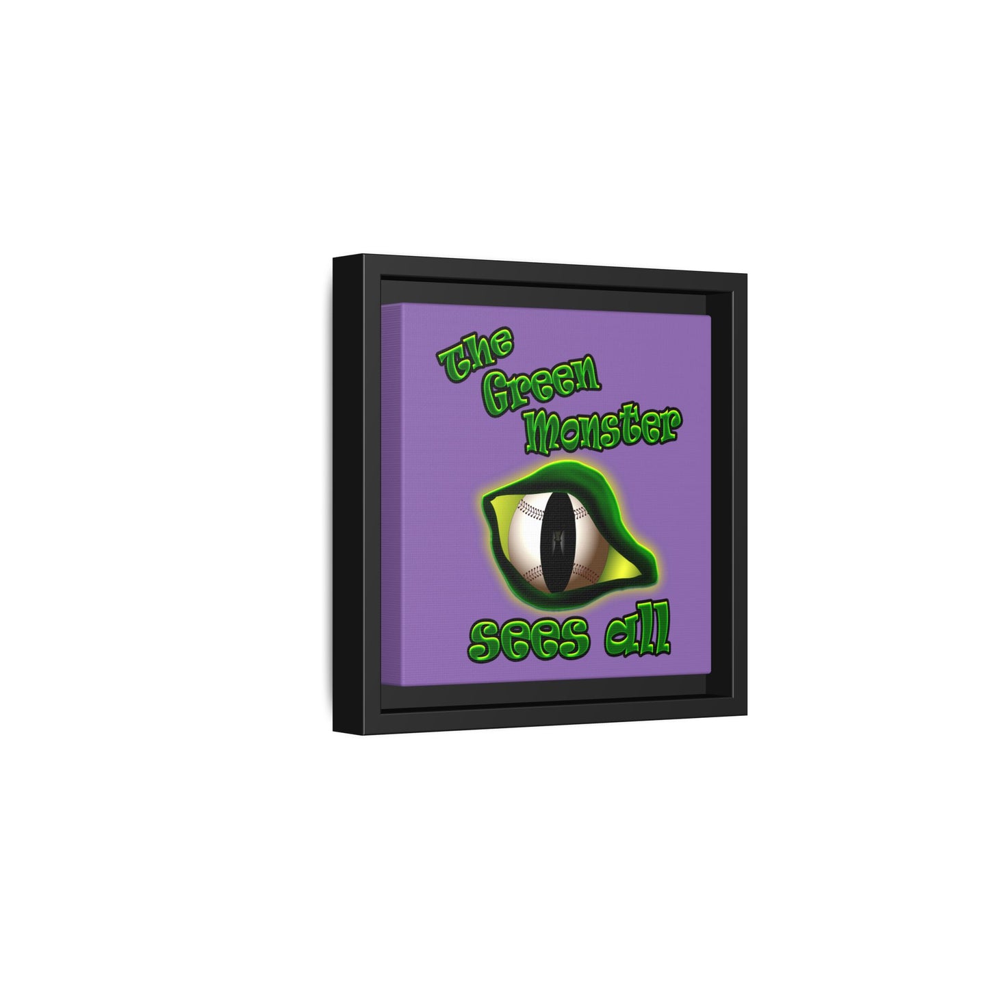 green monster - framed canvas art (light purple)