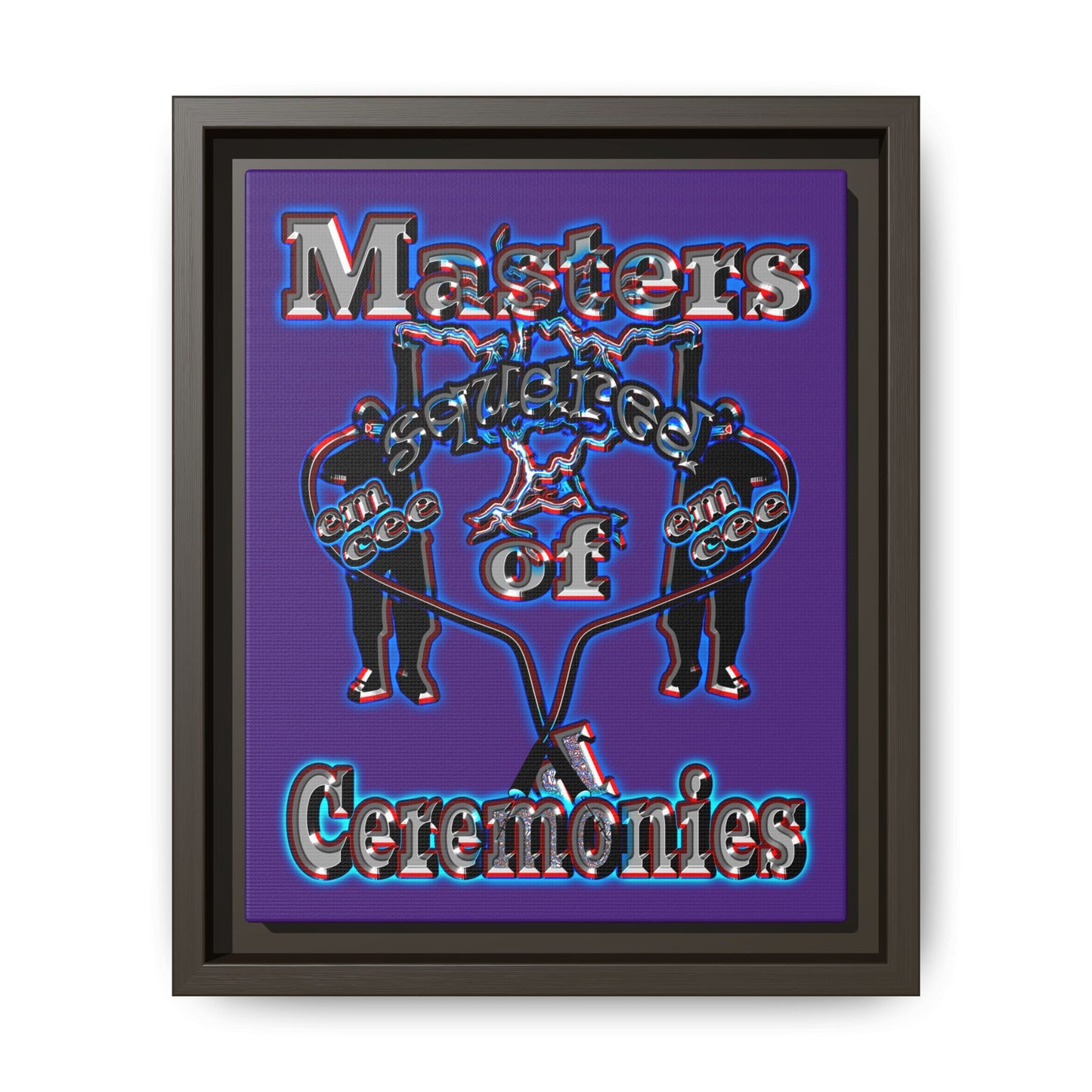 em cee squared - framed canvas art (purple)