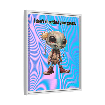 I don't care that your green - framed canvas art (light blue-purple wave)