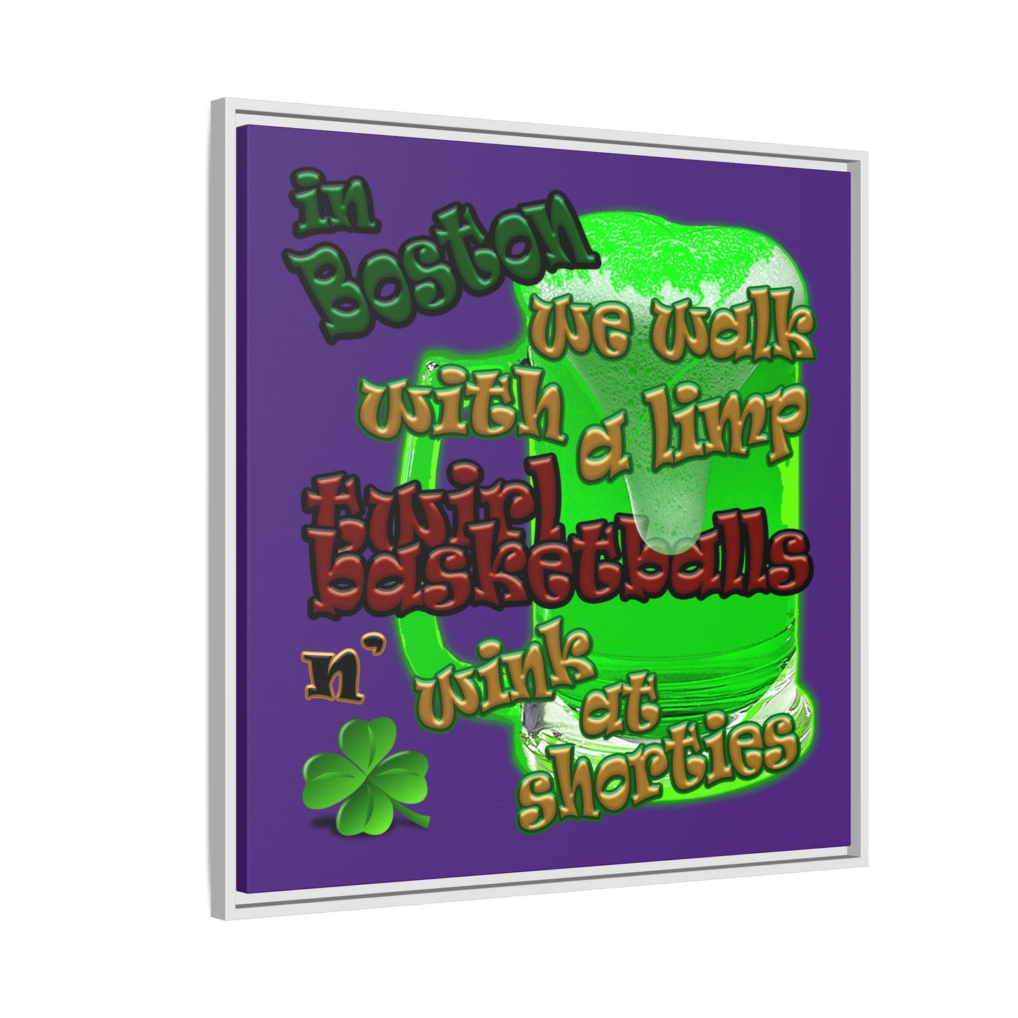 celtics logo - framed canvas art (purple)
