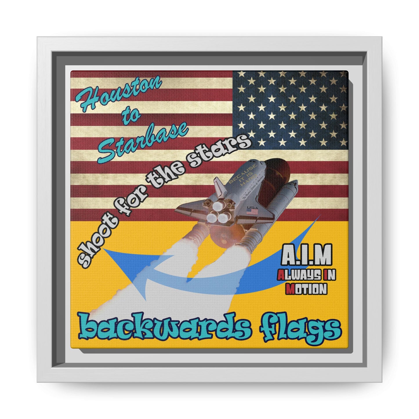 shoot for the stars - framed canvas art (yellow)