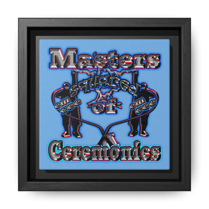 em cee squared - framed canvas art (light blue)