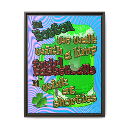 celtics logo - framed canvas art (light blue-purple wave)