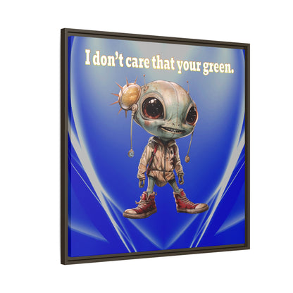I don't care that your green - framed canvas art (blue-white wave)