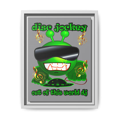 disc jockey - framed canvas art (grey)