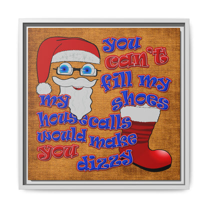 santa's shoes - framed canvas art (brown papyrus)