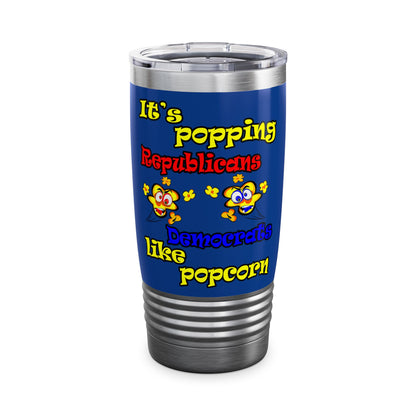 popping like popcorn - Ringneck Tumbler, 20oz (dark blue)