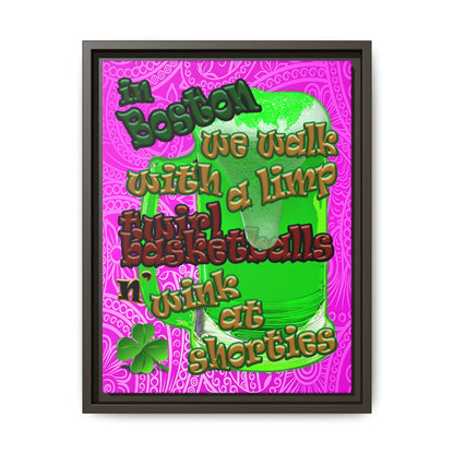 celtics logo - framed canvas art (pink swirl)
