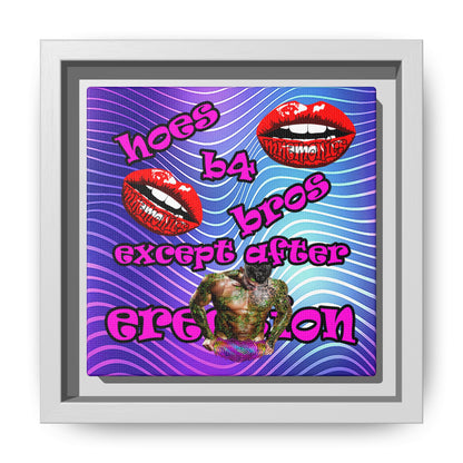 hoes b4 bros - framed canvas art (purple wave)