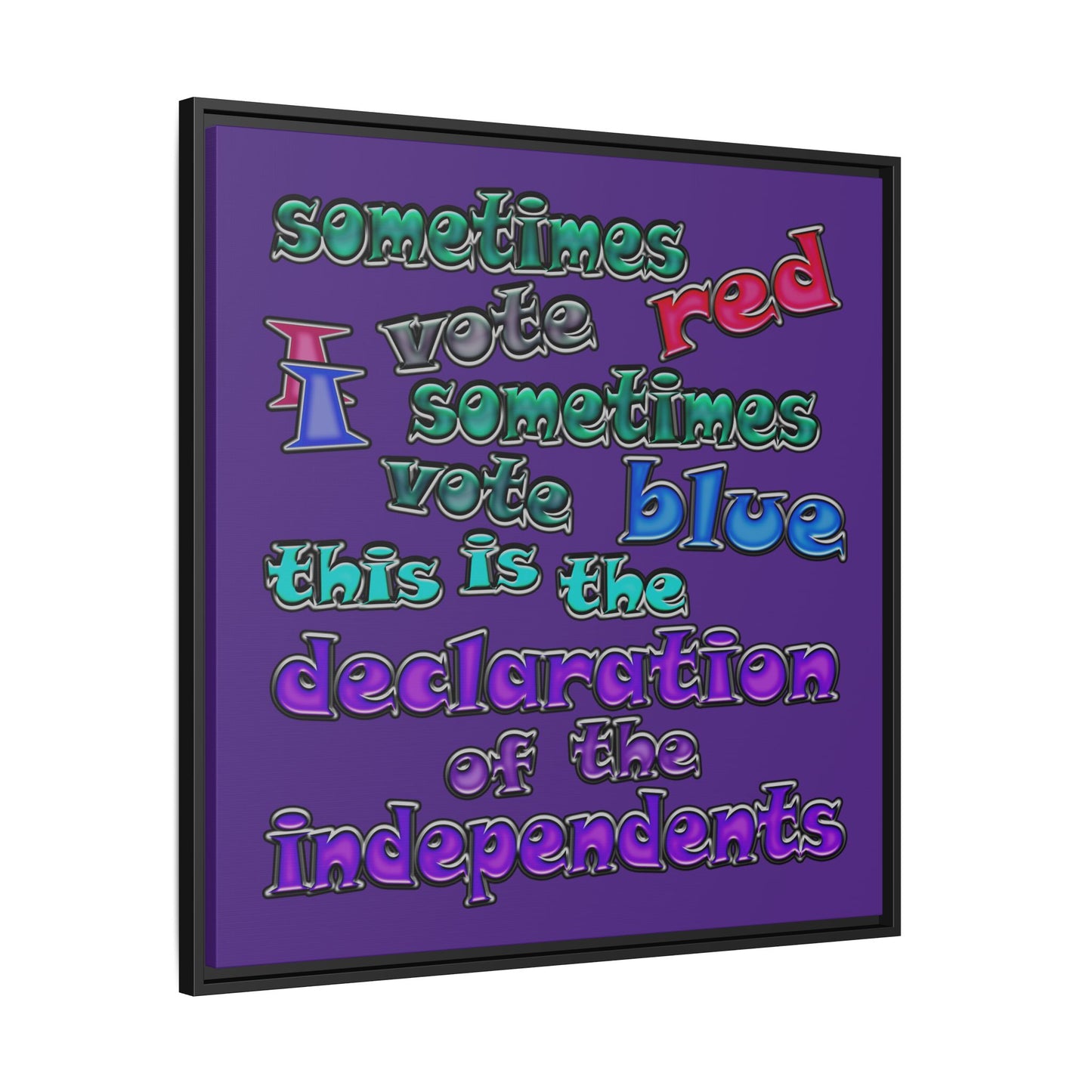 declaration of the independents - framed canvas art (purple)