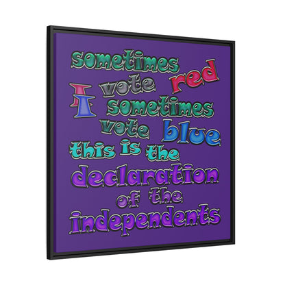 declaration of the independents - framed canvas art (purple)
