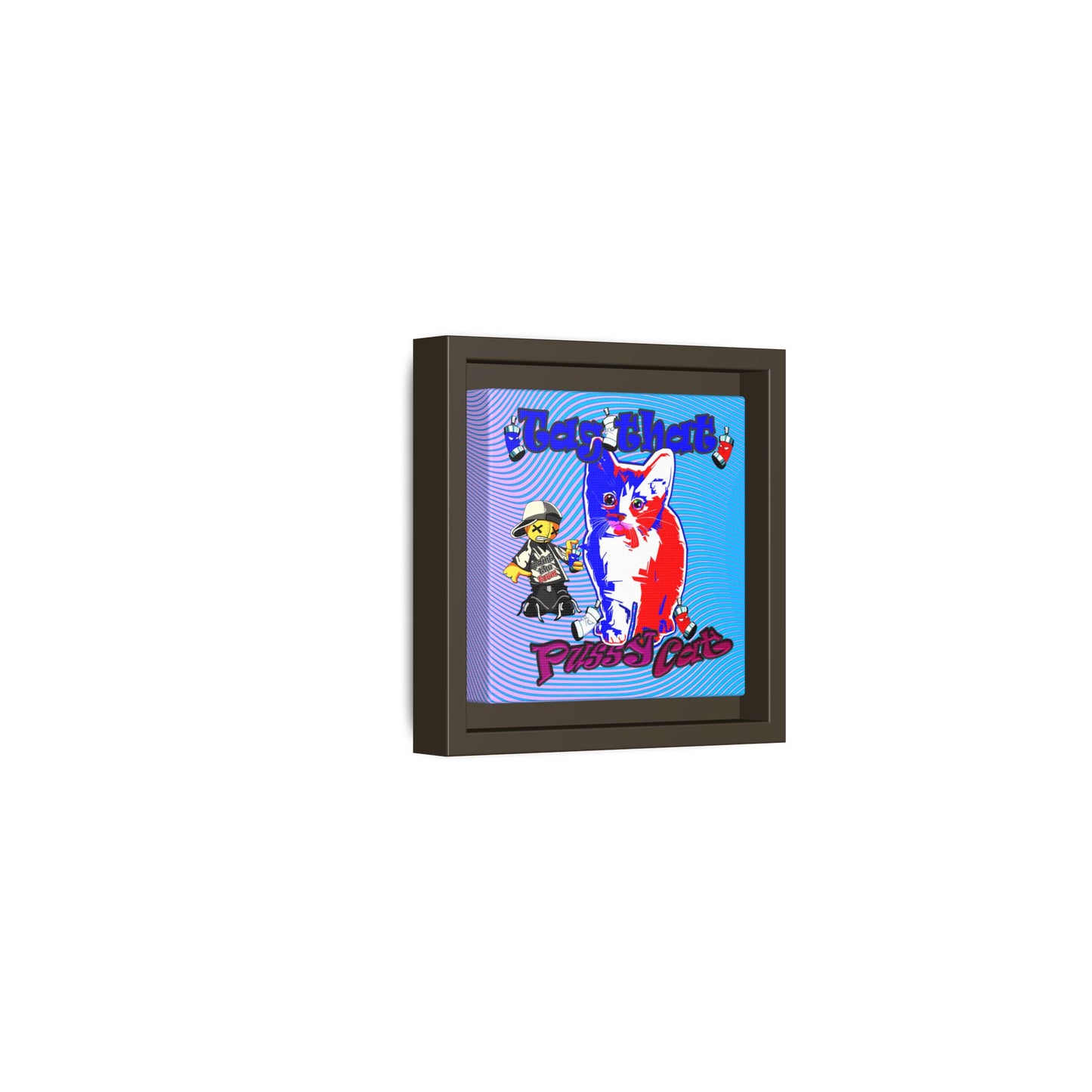 tag that - framed canvas art (light blue-purple wave)