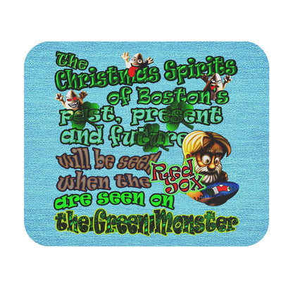 christmas spirits of boston - Mouse Pad (Rectangle) (faded blue)