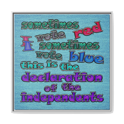 declaration of the independents - framed canvas art (faded blue)