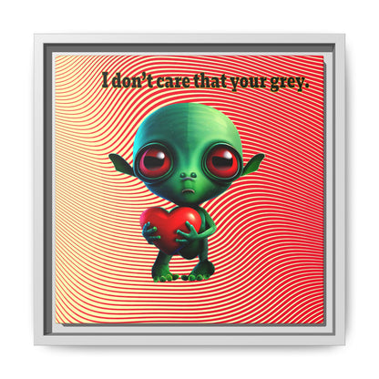 I don't care that your grey - framed canvas art (yellow-orange wave)