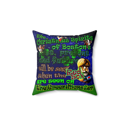 christmas spirits of boston - Spun Polyester Square Pillow - ('snoops' background)