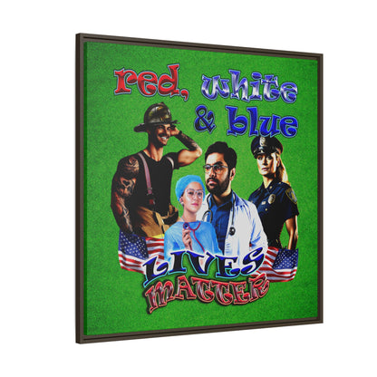 rw&b lives matter - framed canvas art (green turf)