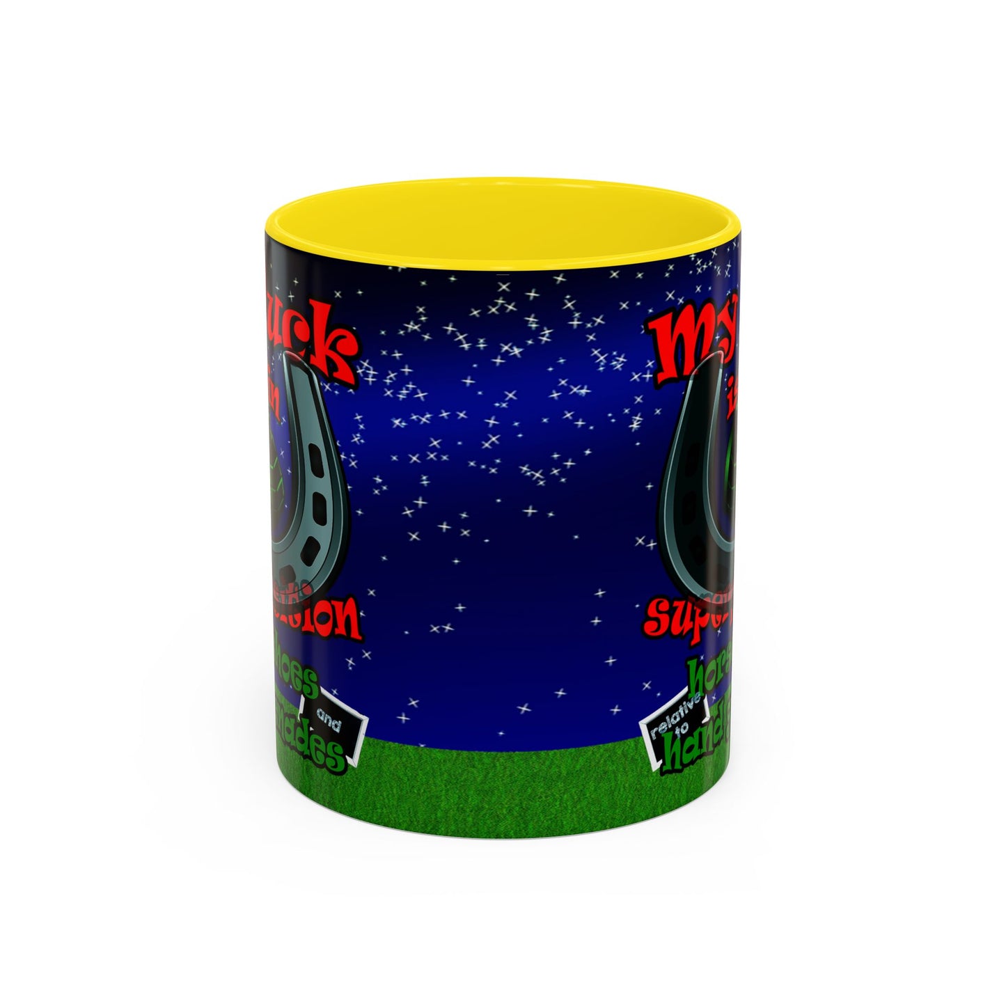 my luck - Accent Mug ('snoops' background)