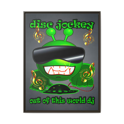 disc jockey - framed canvas art (grey-light grey)