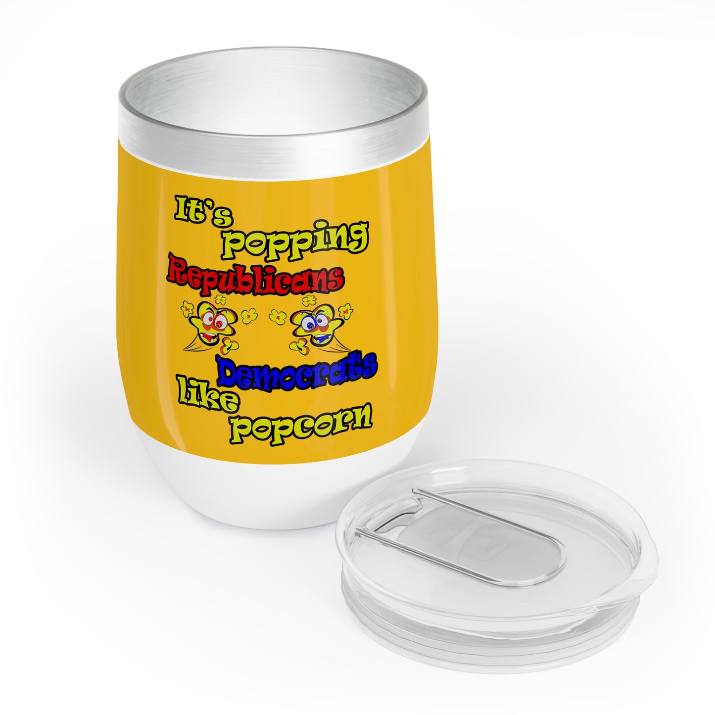 popping like popcorn - Chill Wine Tumbler (yellow)