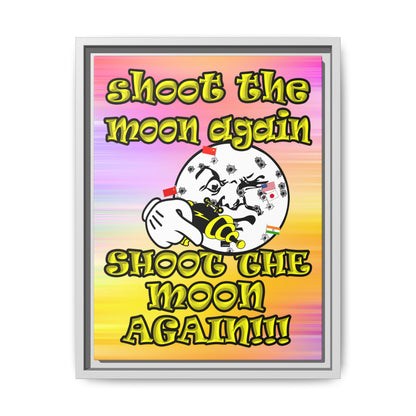 shoot the moon again - framed canvas art (color blur)