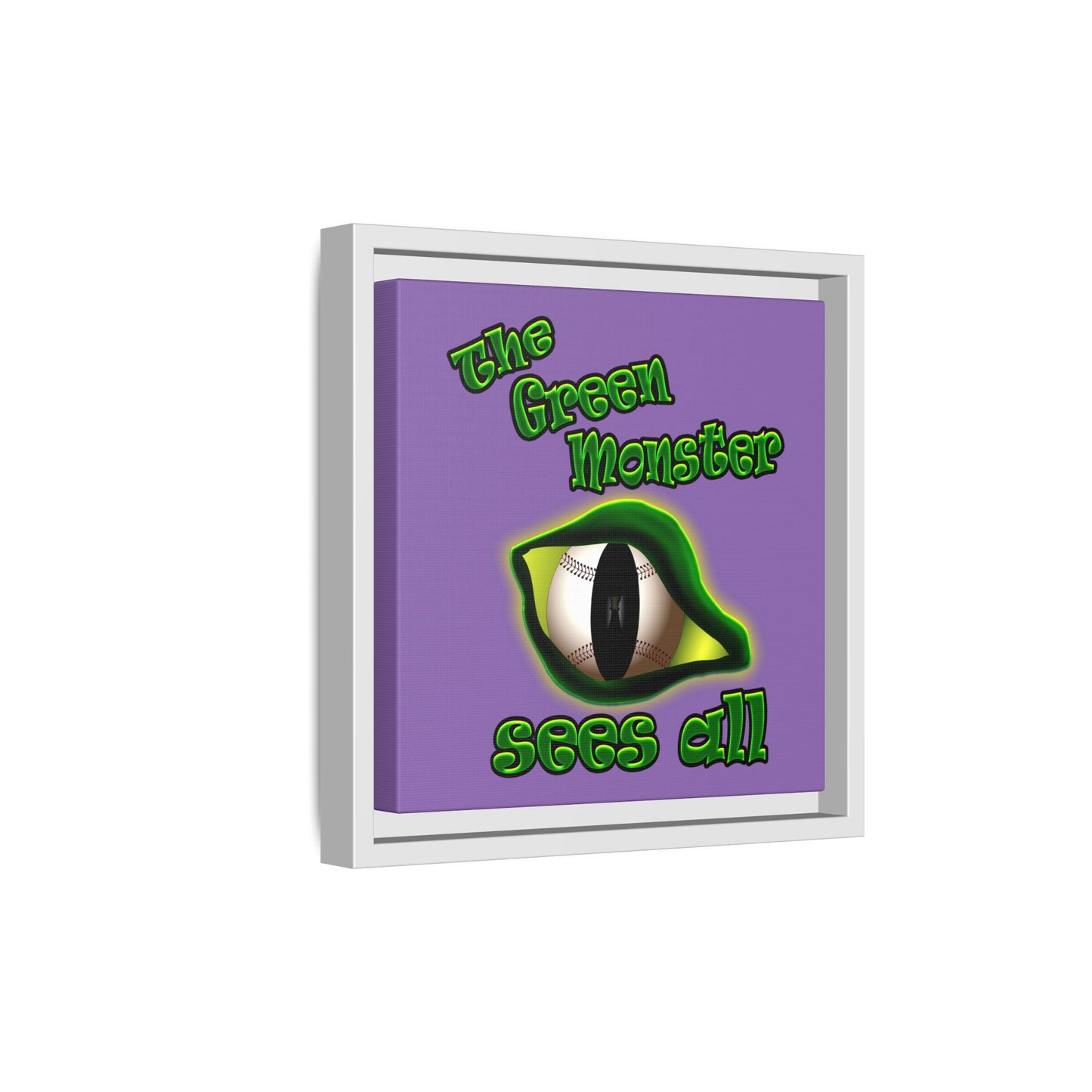 green monster - framed canvas art (light purple)