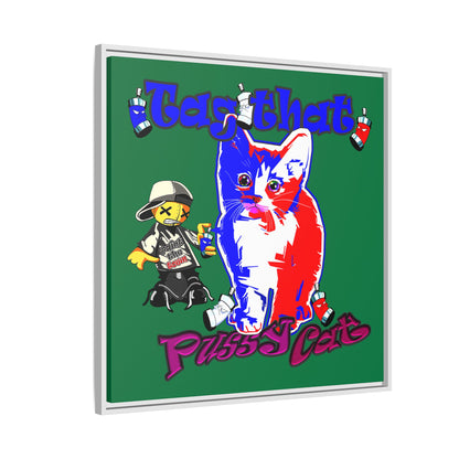 tag that - framed canvas art (dark green)