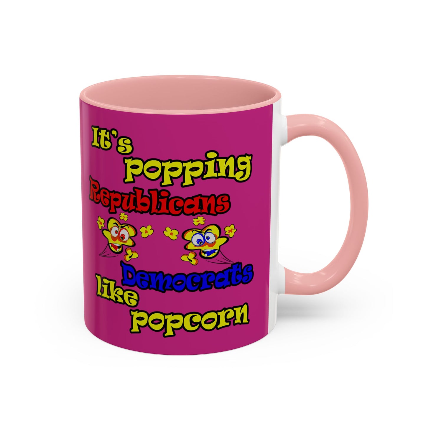 popping like popcorn - Accent Mug (pink)