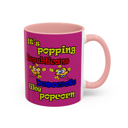 popping like popcorn - Accent Mug (pink)